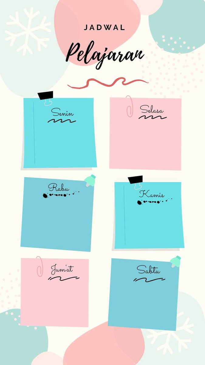 Kumpulan template jadwal pelajaran yang cantik & lucu-lucu —a thread