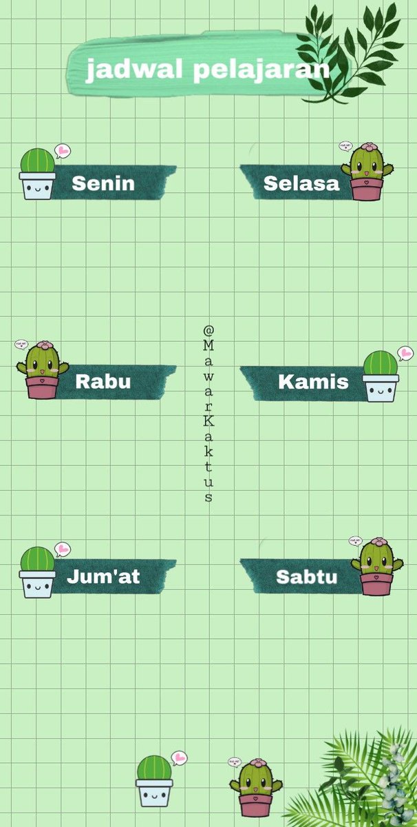 Kumpulan template jadwal pelajaran yang cantik & lucu-lucu —a thread