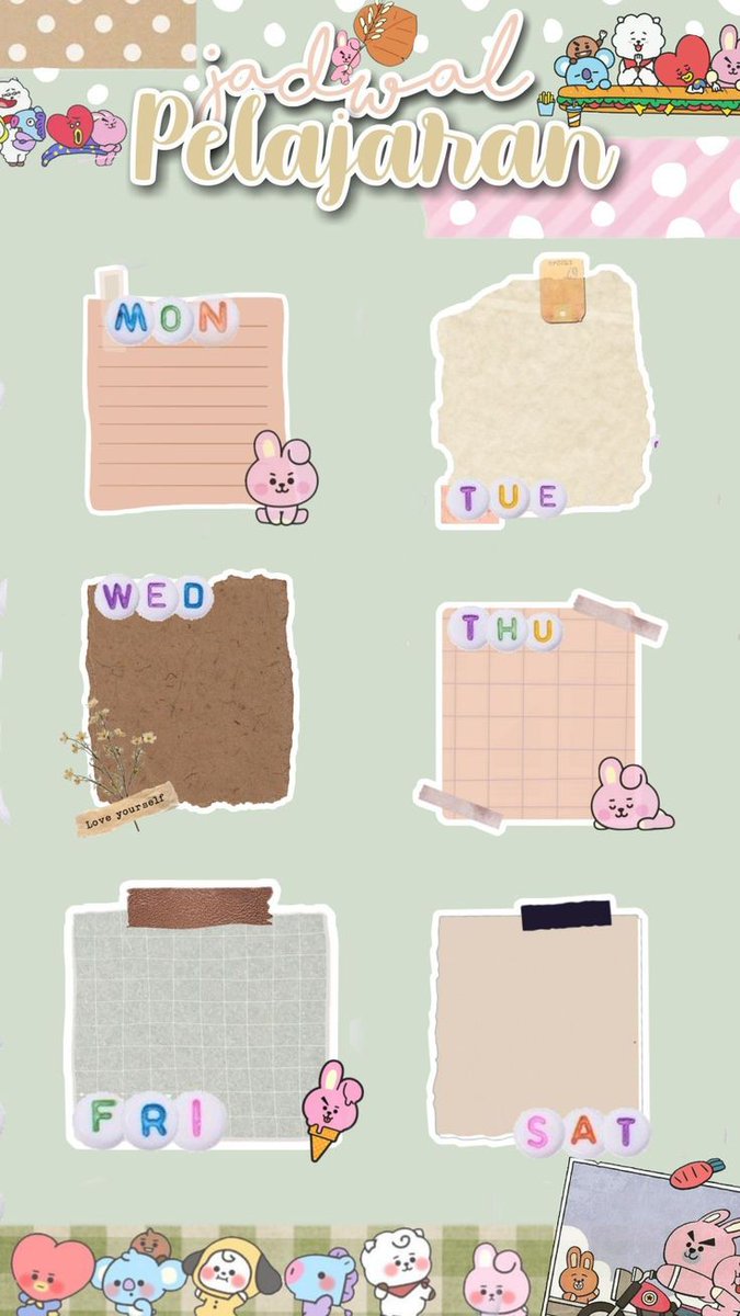 Kumpulan template jadwal pelajaran yang cantik & lucu-lucu —a thread