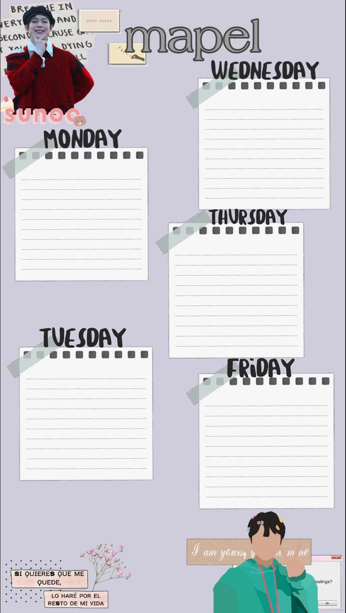 Kumpulan template jadwal pelajaran yang cantik & lucu-lucu —a thread