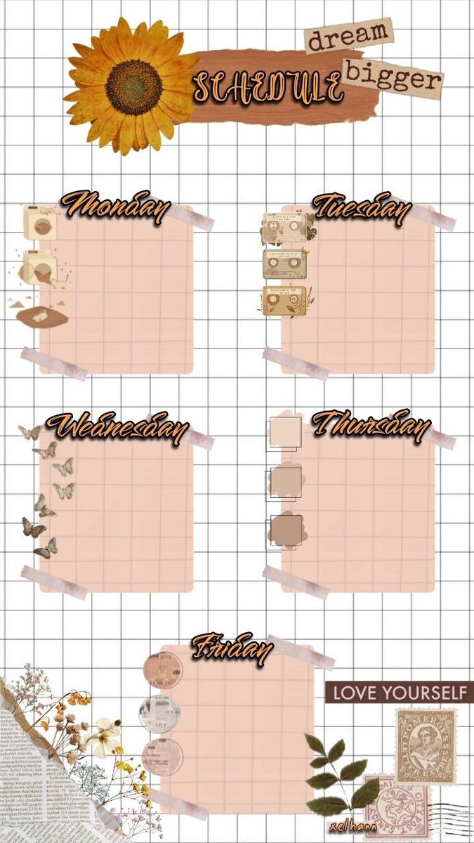 Kumpulan template jadwal pelajaran yang cantik & lucu-lucu —a thread