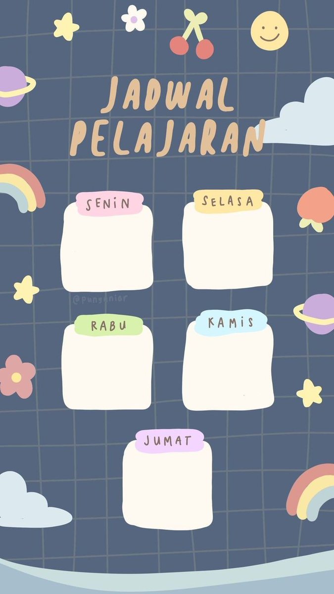 Kumpulan template jadwal pelajaran yang cantik & lucu-lucu —a thread