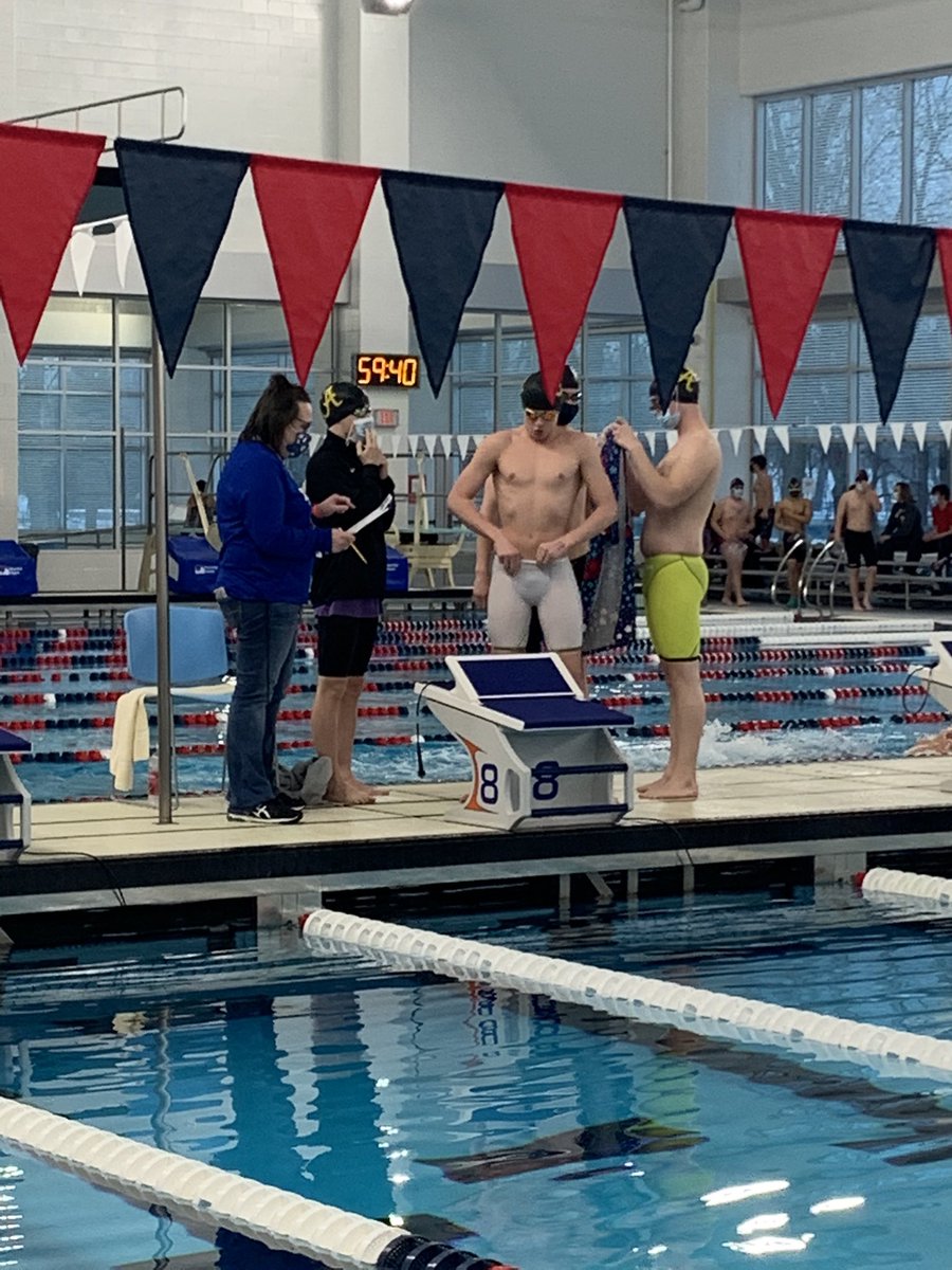 AngolaSwimming's tweet photo. Great start!  New school record in 200 Medley Relay!
Ethan Sanders (Back)
Ethan Bussema (Breast)
Alex Kincannon (Fly)
Zacchaeus Creager (Free)
1:46.48
#Apride https://t.co/0yqnOir3ag