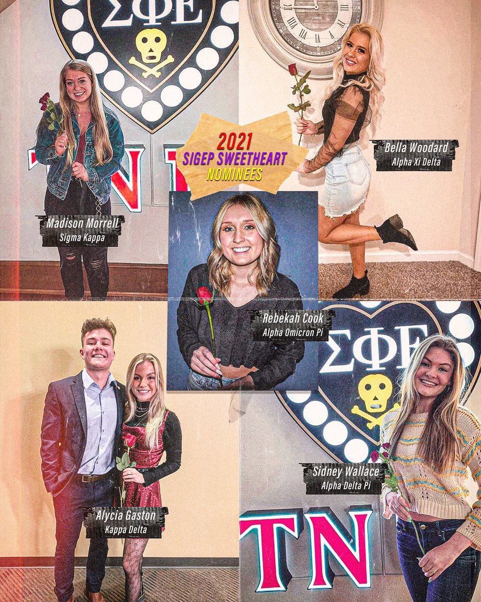 SigEpETSU's tweet photo. Our 2021 SigEp Sweetheart Nominees are set!
Secondly, Fall ‘20 nominated @peija_shay to be the Golden Heart Girl for our 5 Fall ‘20 Brothers and she said YES!

#sigep #vdbl #adpi #etsu #sigmakappa #aopi #axid #kappadelta https://t.co/WaOkdmQiAd