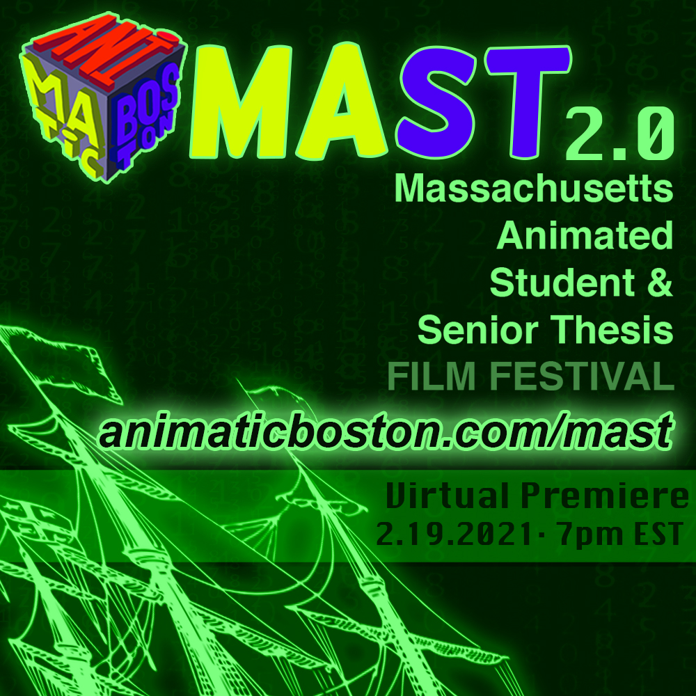 AniMAticBoston's tweet photo. MAST (The Massachusetts Animated Student &amp; Senior Thesis Film Festival) is tomorrow!!! Livestream the fest at 7pm ET at https://t.co/Z1zQR0bCcS https://t.co/xlYnRbgOp1