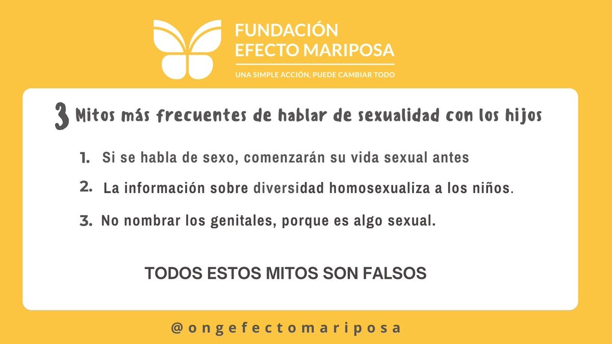 ongefectom's tweet photo. Es complejo para algunos padres hablar sobre sexualidad con sus hijos, sobre todo en pandemia donde ellos conviven con su pareja o pasan más tiempo con sus padres. Frente a esto, existen mucho mitos sobre hablar de sexualidad con los hijos. ¡En la imagen te dejamos algunos! https://t.co/JMHidXsZ4p