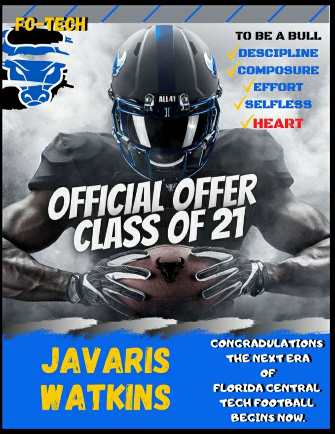 Blessed and honored to receive a offer from flordia central tec 🦍 🏈❤️
