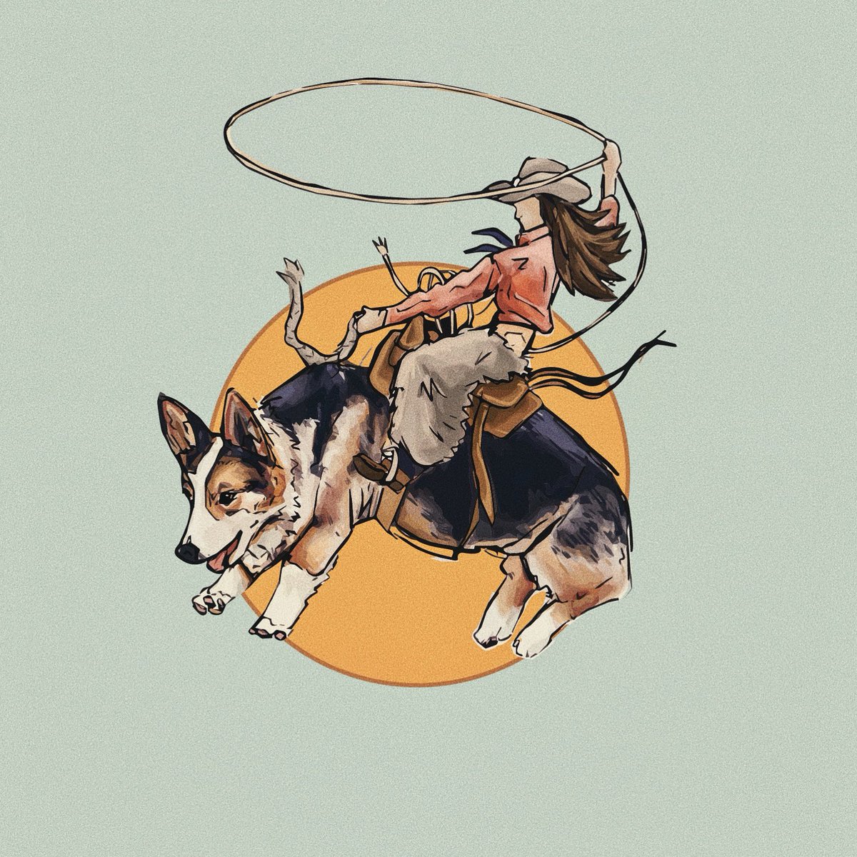 “Can you make a design with a corgi bronc?”, why yes, yes I can.