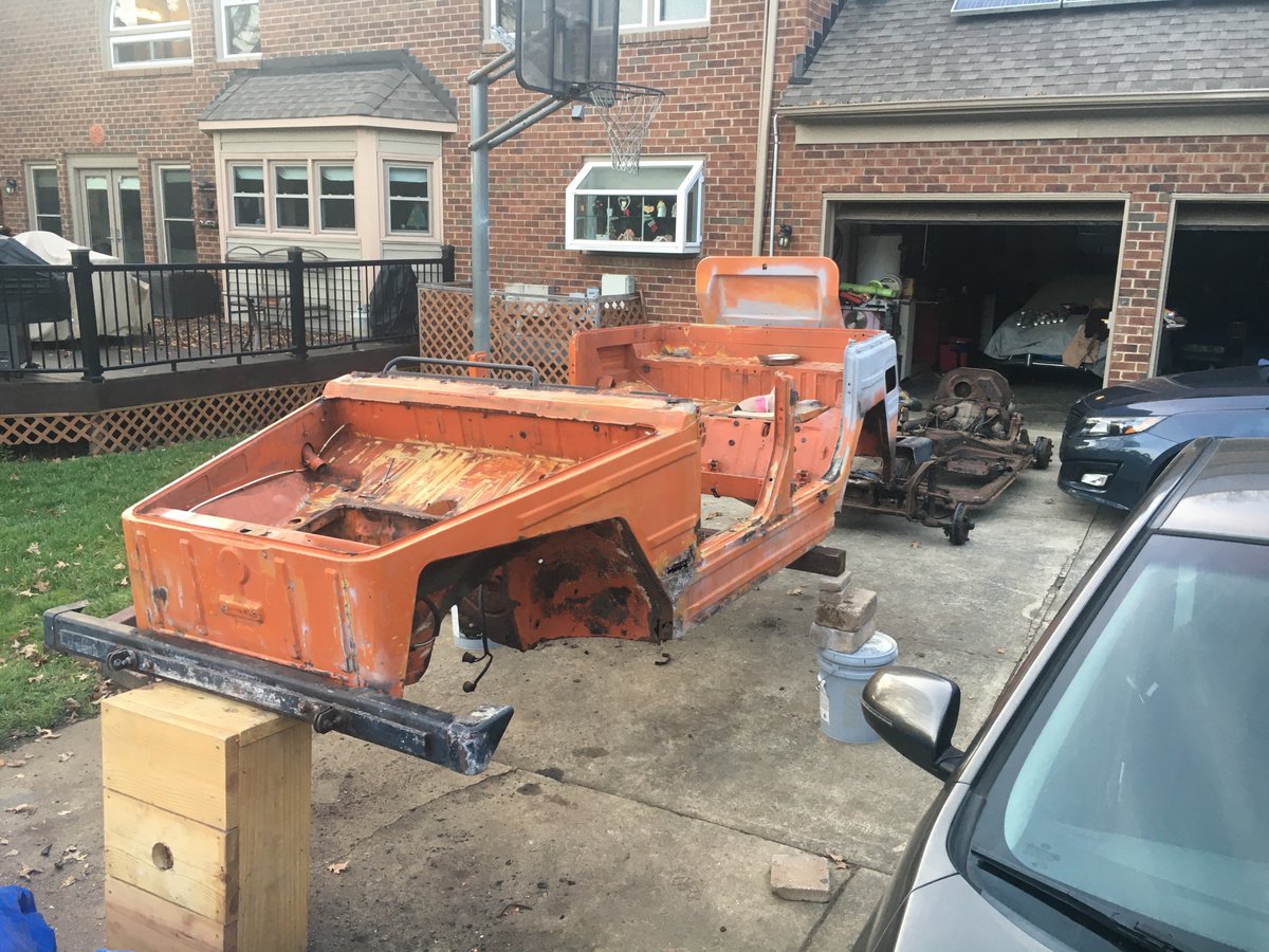 ThomasEFriend's tweet photo. My new restoration project, a 1974 VW thing. Hope to have it on the road by summer. https://t.co/G7AfzjFCSh