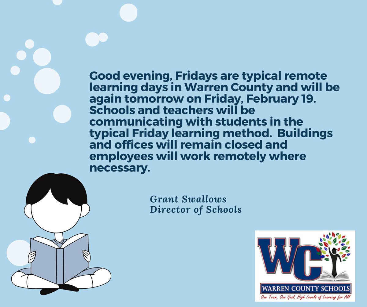 Friday 2/19/21 Remote Learning Day