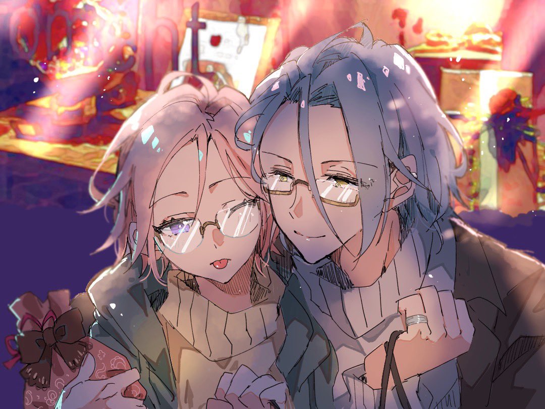 one eye closed tongue out tongue glasses multiple boys turtleneck turtleneck sweater  illustration images