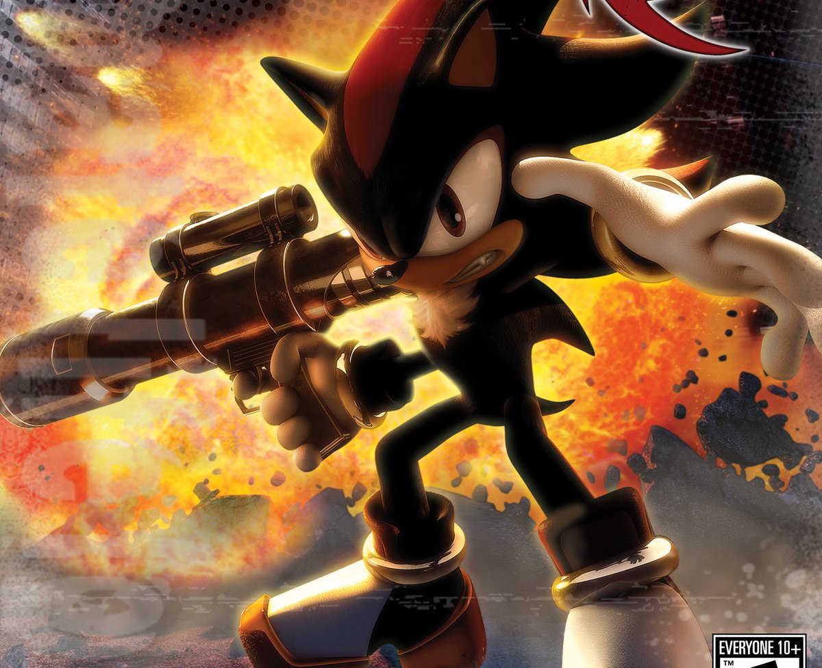 The gun that Shadow holds on his game's cover is never actually featured in the game.