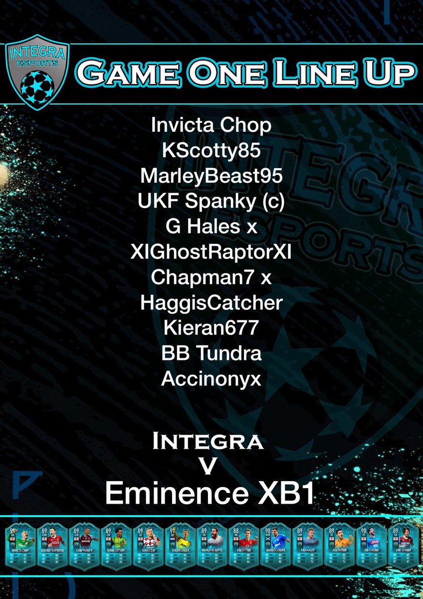 IntegraeSports1's tweet photo. Our line ups for tonight’s @OfficialVPG League two matches https://t.co/khl0HDtM0r