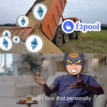DiscoverCrypto's tweet photo. When F2 Pool dumps, they dump on all of us. Amazing how 1 day after we call them out for dumping $eth, they stop and we start mooning.... https://t.co/DeqWNpEVq6