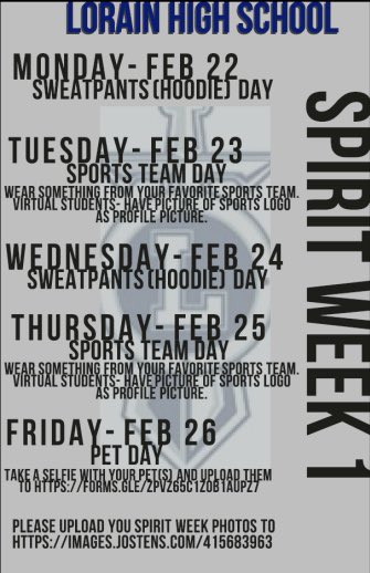 HILKOLCS's tweet photo. LHS will be hosting 2 weeks of spirit weeks. On Monday we kick-off our 2-week spirit week. Please share your photos and share in the fun. We repeated days to give all students in both cohorts of in-person learning to participate. https://t.co/2aFSl9l7PZ