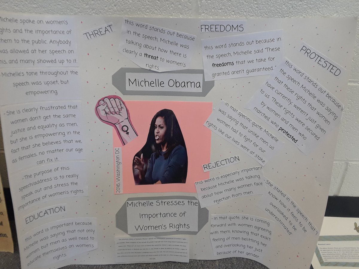 lefeber_josh's tweet photo. Ss projects analyzing a President/First Lady's speech. Some wrote papers, created a @piktochart / @canva, and created posters. #Presidents #FirstLadys #StudentChoice #PowerofWords 1/2 https://t.co/rONiCJl3bP