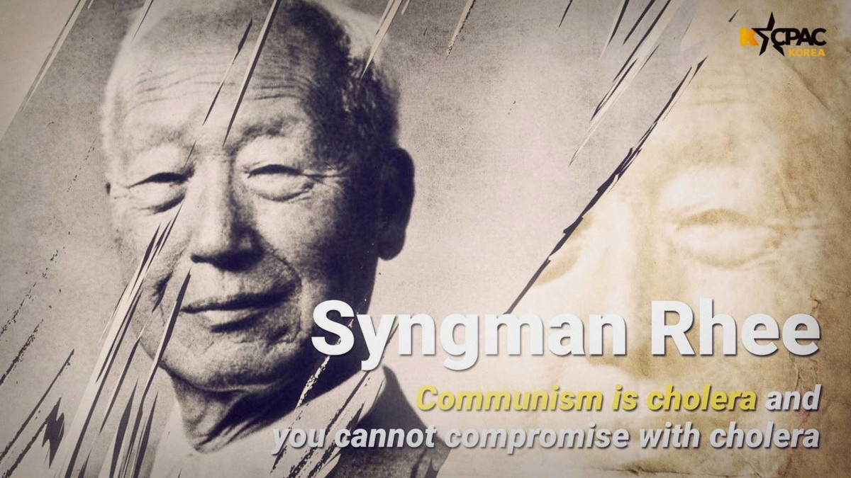 CPACKorea's tweet photo. "Communism is cholera and you cannot compromise with cholera." - Syngman Rhee, the first President of South Korea

Without his leadership and our strong ally the #USA, who knows what the future of #SouthKorea would look like today?

#CPAC2021 #Korea #KCPAC https://t.co/j9HN0R2U3P