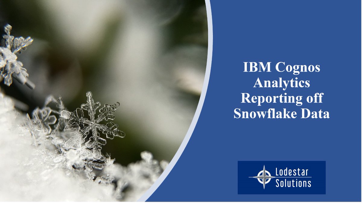 lodestar_sol's tweet photo. IBM Cognos Analytics Reporting off Snowflake Data can be a winning combination. Check out our latest blog to see how!
#snowflake #IBMCognosAnalytics #cognosanalyticsadministrator 

https://t.co/NqjDlKODQf https://t.co/Q3w4NFkDdS