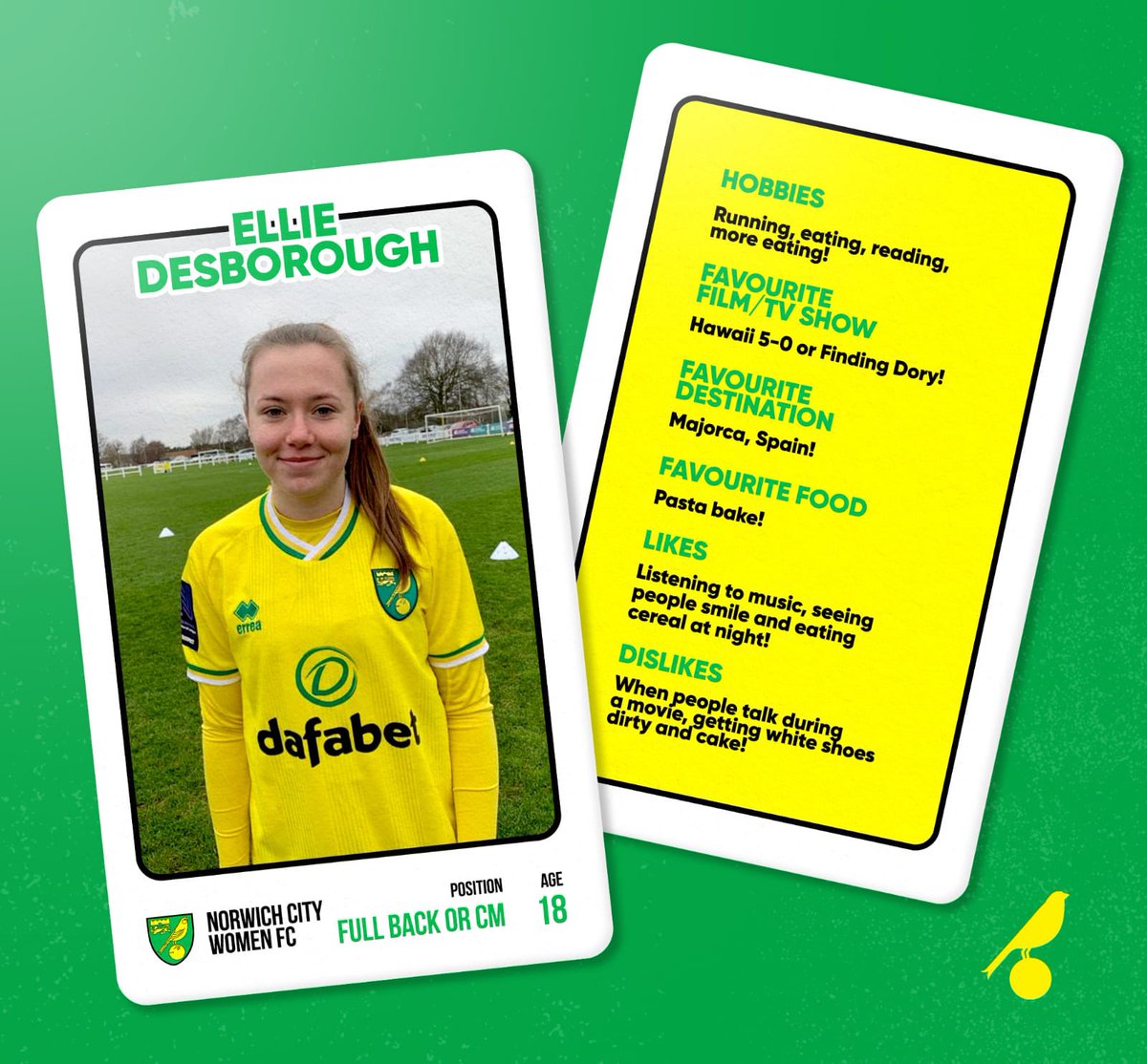 NorwichCityWFC's tweet image. Get to know our team: @DesboroughEllie 

We love that you like to see people smile but how on earth can you dislike cake?! 🍰😮👎🏼

#NCWFC #NCFC #GetToKnowOurTeam