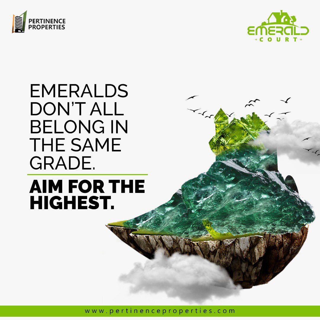 pertinenceltdng's tweet photo. We are in the business of making real estate just as attractive as high grade emeralds.
Starting at N6million, if you like high grade emeralds, we can get you one if you call us today on 08140000428 or 08182496310.
#pertinenceproperties #emeraldcourt https://t.co/sDy3pjiJGL