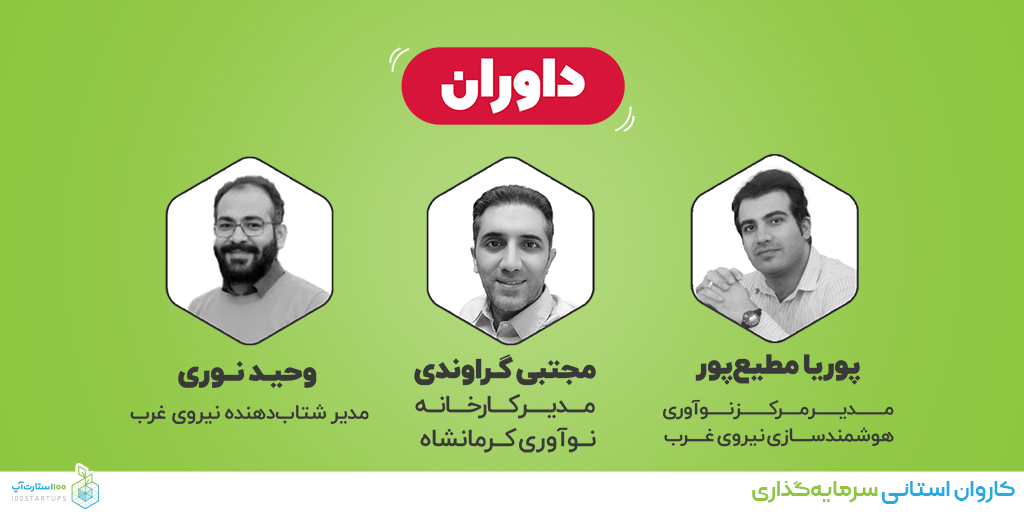 ir100startups's tweet photo. نهایتا 4 تیم وارد مرحله داوری نهایی شدن. و دو تیم مباتکت و سالم باکس مورد بررسی موشکافانه قرار می‌گیرن.

رویداد کاروان استانی کرمانشاه با همراهی و حمایت شتابدهنده نیروی غرب، شتابدهنده تیک، کارخانه نوآوری کرمانشاه، صندوق پژوهش و فناوری زاگرس و پارک علم و فناوری کرمانشاه برگزار شد. https://t.co/F6xUbgX3R1