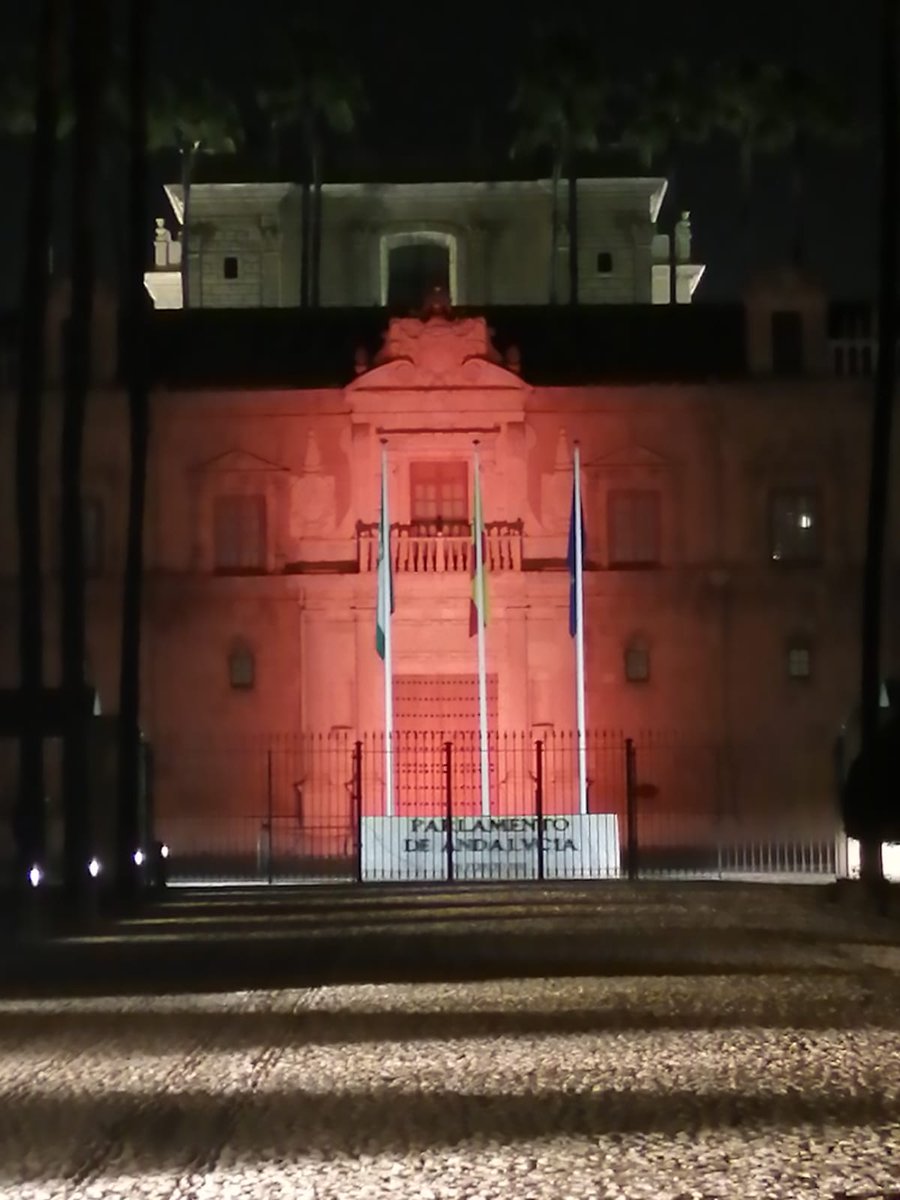 AspergerSevilla's tweet photo. El Parlamento de Andalucía iluminado de color naranja para celebrar el Día Internacional del Síndrome de Asperger. Gracias por su colaboración para dar visibilidad al síndrome.
#Asperger
#DiscapacidadSocial
#DíaInternacionalAsperger
#Soycomotudiferente
#AspergerTeaSevilla https://t.co/llr1HQeGti