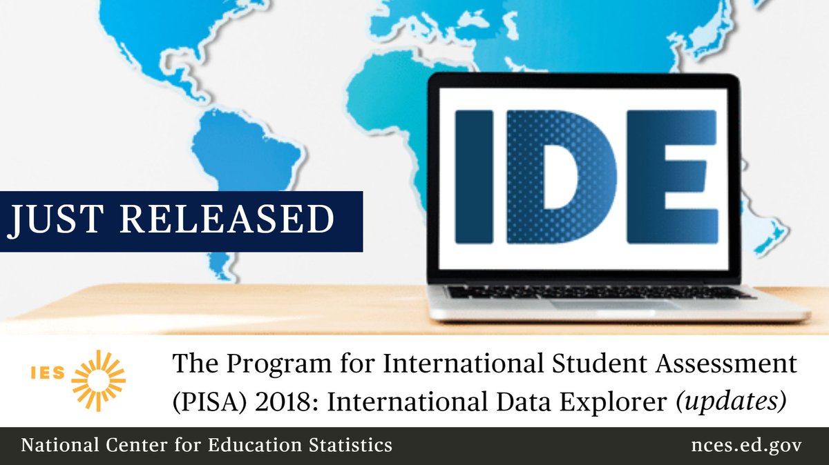 EdNCES's tweet photo. JUST UPDATED: The International Data Explorer (IDE) now includes PISA 2018 data on #reading, #math, #science, and #FinancialLiteracy.

Use our online data tool to conduct your own analyses &amp; explore results from #OECDPISA and other international studies. https://t.co/NU3HKBoM7i https://t.co/1JnfobHGzM