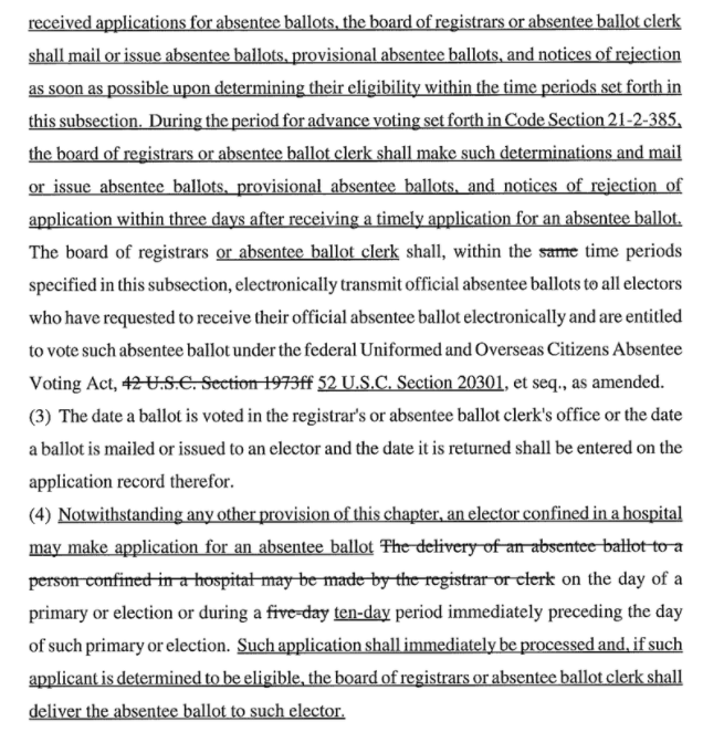 Absentees: Most would be sent out starting ~4 weeks before the election (except federal UOCAVA)Outer absentee envelopes would also require DL #/ID # or last four of Social Security number - and all that would be hidden by envelope design until opened.