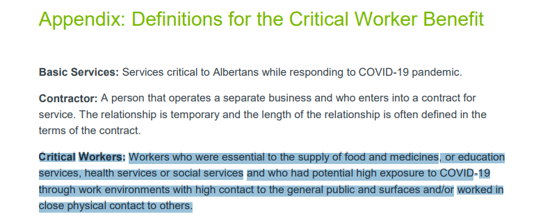 Last week Kenney communicated it as a broad based benefit for anybody working on front lines.I (and many other employers) have now been getting lots of ?s and have to say "no, unfortunately we're not eligible"We're delivering the Gov'ts bad news for them. That's fun.3/10