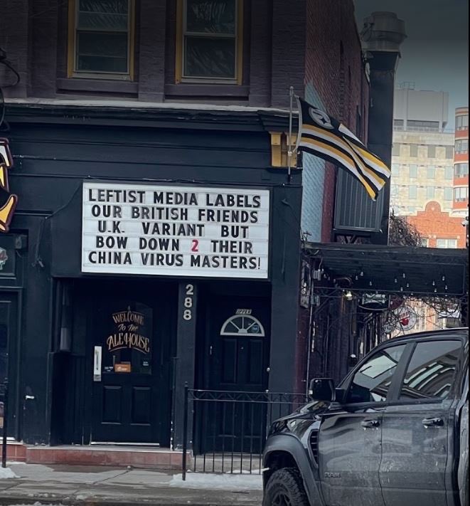 mievoglo's tweet photo. @nytimes @cnn @MSNBC @nbc @Canada #london #ale #house #londonalehouse #racist #antiasian #asianlivesmatter #blacklivesmatter #poclivesmatter #erasinghate @ubereats https://t.co/dXqEQrlyH7