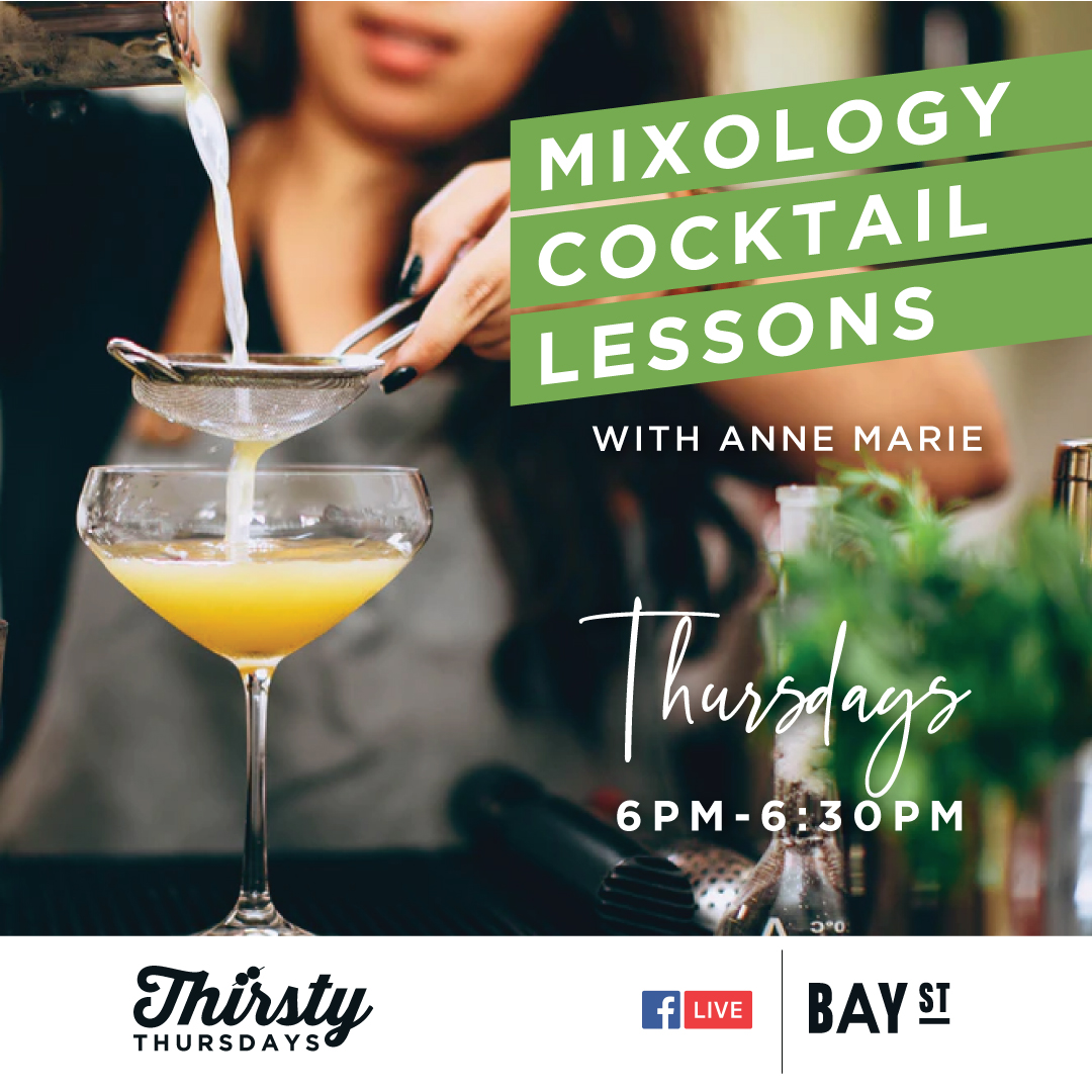 Who's ready for another round?! Join us on Facebook Live for #ThirstyThursdays with Anne Marie to learn how to make perfect cocktails!
On the menu: Tattletale, Newark, El Matador, Christopher Oaxacan and Club Cocktail.
Tune in every Thursday at 6pm 🍹🍸
facebook.com/BayStreetEmery…