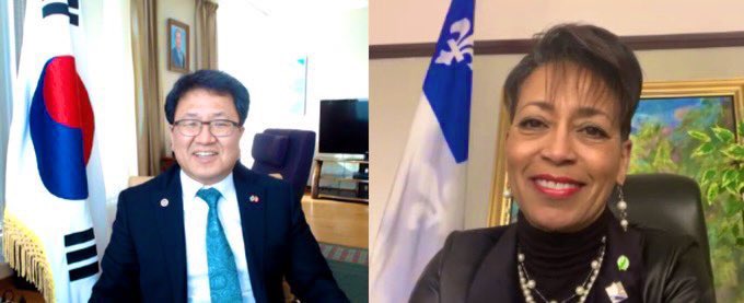 NadineGirault's tweet photo. Je tiens à remercier le Consul Général de Corée pour son mandat qui se termine dans les prochains jours. La relation que nous entretenons est forte et pleine d’opportunités, que ce soit en innovation, commerce ou en culture. Poursuivons cette lancée et renforçons nos échanges! https://t.co/nCLxEE2Hig