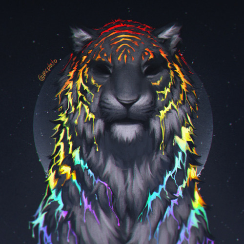 mcptato's tweet photo. Besides my love for drawing sad humans, I enjoy drawing colorful glowing cats and wolves ♥️ #AnimalArtistsUnite https://t.co/R9f7lw5aVx