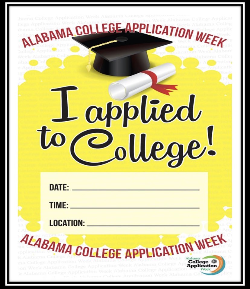 careerldy's tweet photo. Mark your calendar 🗓! A 2nd Free Alabama College Application Week will be held next week, February 22-26, 2021. #collegebound https://t.co/yEaIXGFXg6