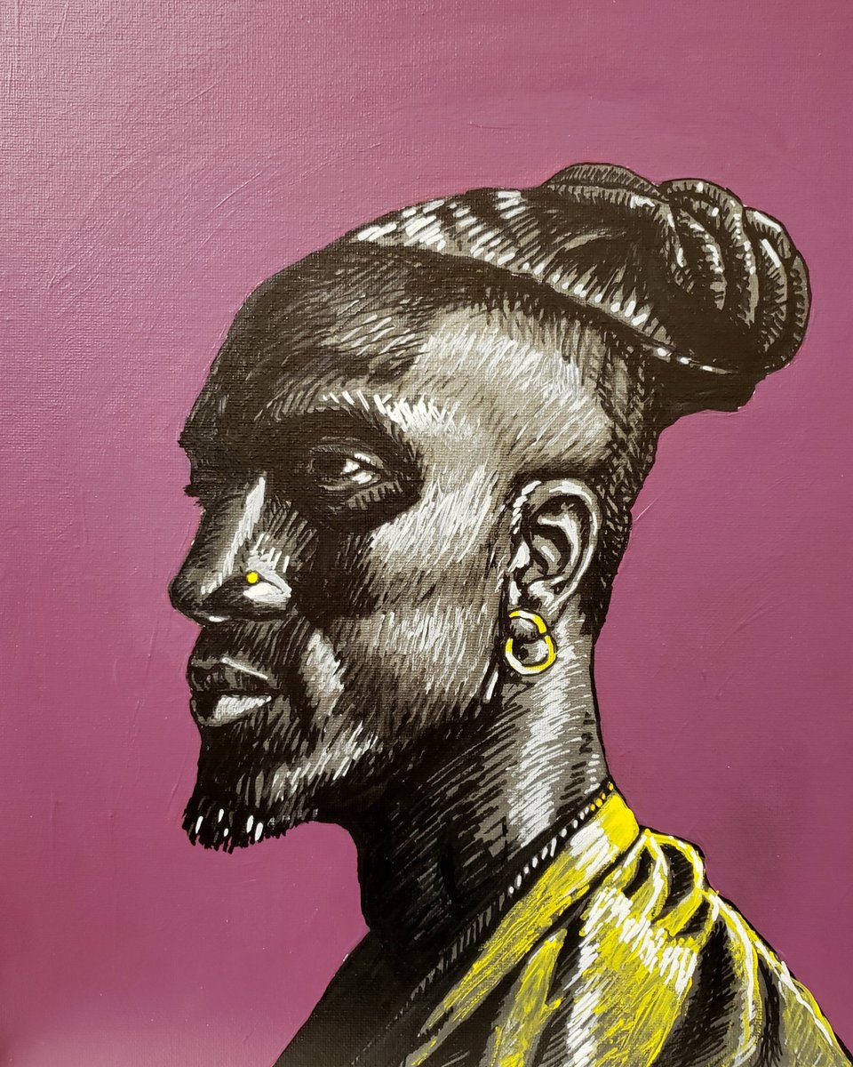 NicholsonArts's tweet photo. The Man In Yellow. 11"×14" Marker and Acrylic on canvas board. #drawing #painting #portraitpainting #portrait #portraitdrawing #acrylic #acrylicpainting #markers #paintmarkers #molotow #molotowmarkers #markerart #canvasboard #art #fineart #figure #mixedmedia #blackhistorymonth https://t.co/CPmvhR7yiu