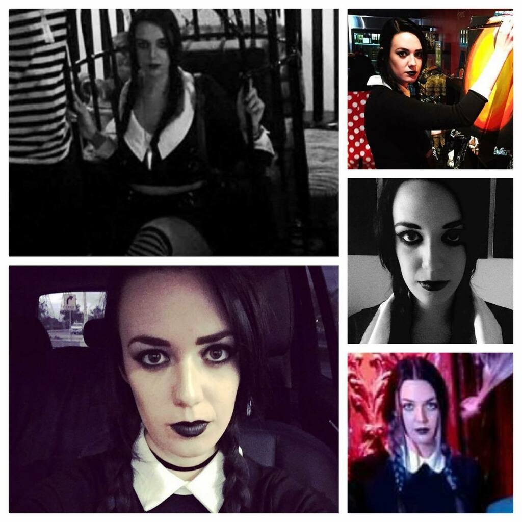 hollydoesart's tweet photo. In honor of @netflix ‘s new Wednesday Addams show, here are a bunch of times I dressed up as Wednesday. 😂💀🖤 I CANNOT WAIT. (Also, why yes, I DO own 4 different Wednesday dresses.) #theaddamsfamily #netflixwednesday #snapsnap https://t.co/XNUDrp0TDc https://t.co/Pu7bK95Yqx
