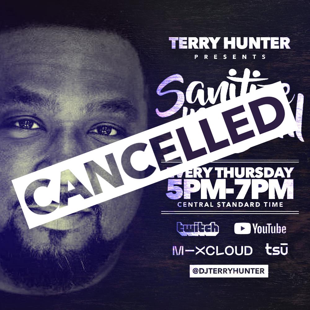 djterryhunter's tweet photo. Unfortunately we have to cancel “Sanitize Your Soul” because we’re stuck in Austin TX. Well be right back next week with my special guest @ash_lauryn_ gonna be a dope show. #sanitizeyoursoul #cancelled #austinadventures https://t.co/efwd6LcA0C