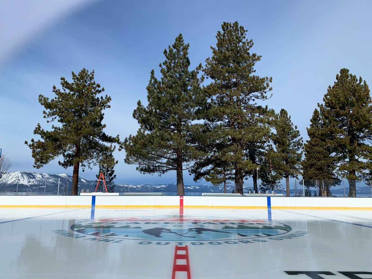NHL's tweet photo. It's happening!! 

#NHLOutdoors at Lake Tahoe begins at 3 ET this Saturday on @NHLonNBCSports and @Sportsnet. 

(📷 @cotsonika) https://t.co/Q7IxzCioeY