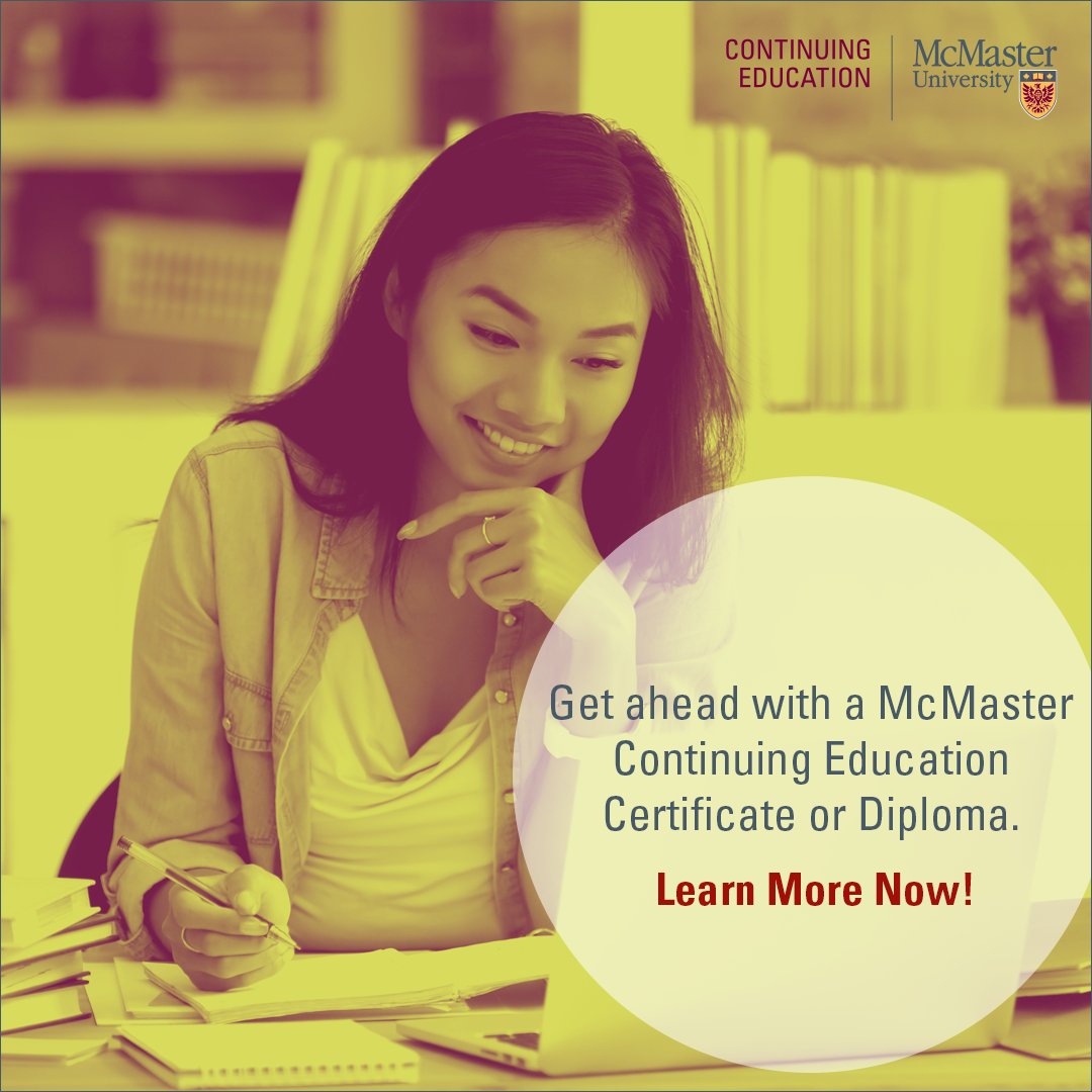 McMasterContEd's tweet photo. Are you a @McMasterU undergrad student looking to gain professional skills before you graduate? 

Pursue a @McMasterContEd Certificate or Diploma and your degree at the same time!

Learn more: https://t.co/sRVGEzL2Ow

#DegreePlusDiploma #McMasterContEd https://t.co/FlT5gqkn6A