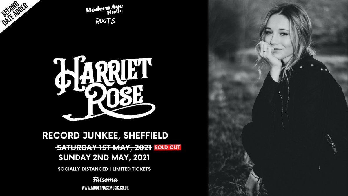 We've added a second date at <a href="/RecordJunkee/">Record Junkee</a> Sheffield, for <a href="/HarrietRose_/">Harriet Rose</a> Tickets for Sunday 2nd May are on sale now here: fatso.ma/Uuf8