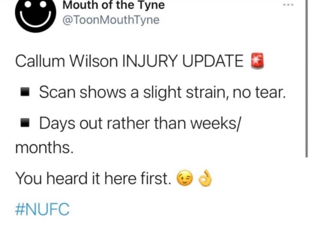 GavinLane93's tweet photo. @ToonMouthTyne No tear mate, reckon he will start against man utd https://t.co/0slVHnTLJm