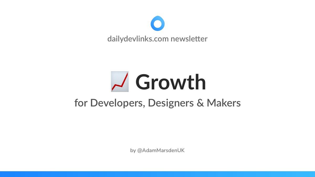 4/  Growth, Goals & WinsAn interview with a freelance digital & brand creative.  https://dailydevlinks.com/growth-goals-wins-learnings-as-a-freelancer/?utm_source=dailydevlinks.com-newsletter&utm_medium=dailydevlinks.com-newsletter&utm_campaign=dailydevlinks.com-newsletter&ref=dailydevlinks.com-newsletter ( @MatthewCooperUK)A great thread of indie hackers talking about their wins.  https://www.indiehackers.com/post/what-wins-have-you-had-this-week-4902993f10?utm_source=dailydevlinks.com-newsletter&utm_medium=dailydevlinks.com-newsletter&utm_campaign=dailydevlinks.com-newsletter&ref=dailydevlinks.com-newsletter ( @rosiesherry via  @indiehackers)