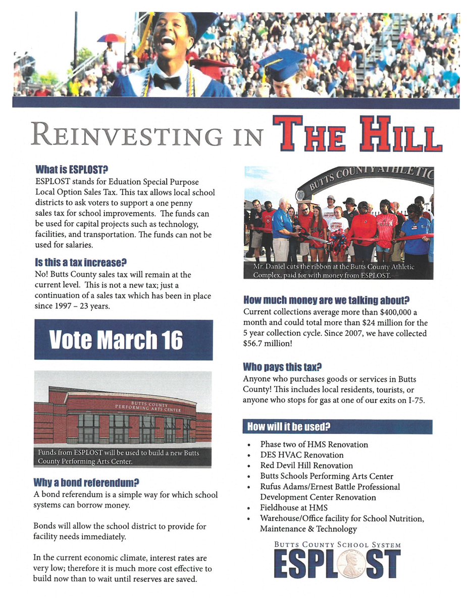 ButtsCoChamber's tweet photo. Questions about ESPLOST?  The following information was provided by Butts County Schools. https://t.co/703MG6UcU7