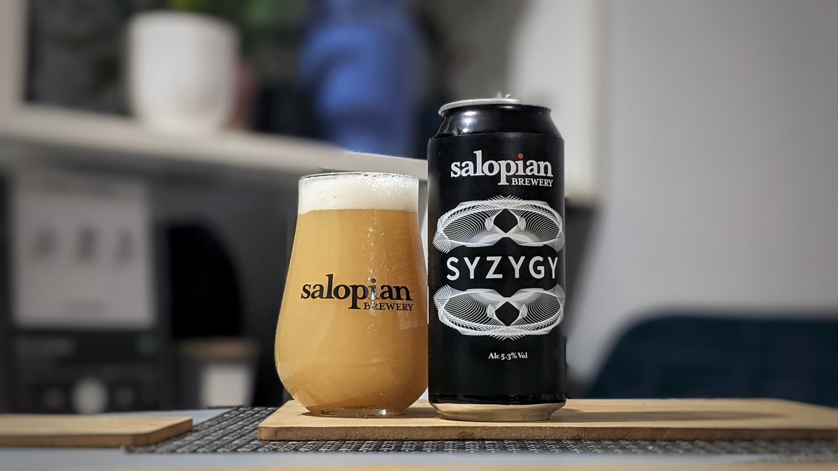 Ain't had a beer for ages.
Only right that it should be a <a href="/SalopianBrewery/">Salopian Brewery</a> 
'Syzygy' - 5.3% DDH Pale w/ Cascade, Vic Secret, Citra and Idaho 7.
Just been released and very tasty.