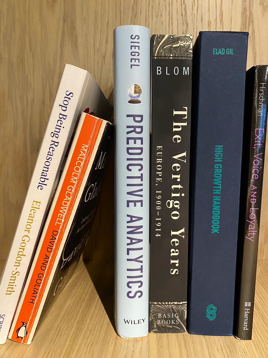Some books I read in the last few years that I found lying around the <a href="/OtovoSolar/">Otovo</a> office today, and from left to right they pretty much read like the founding journey of the company.