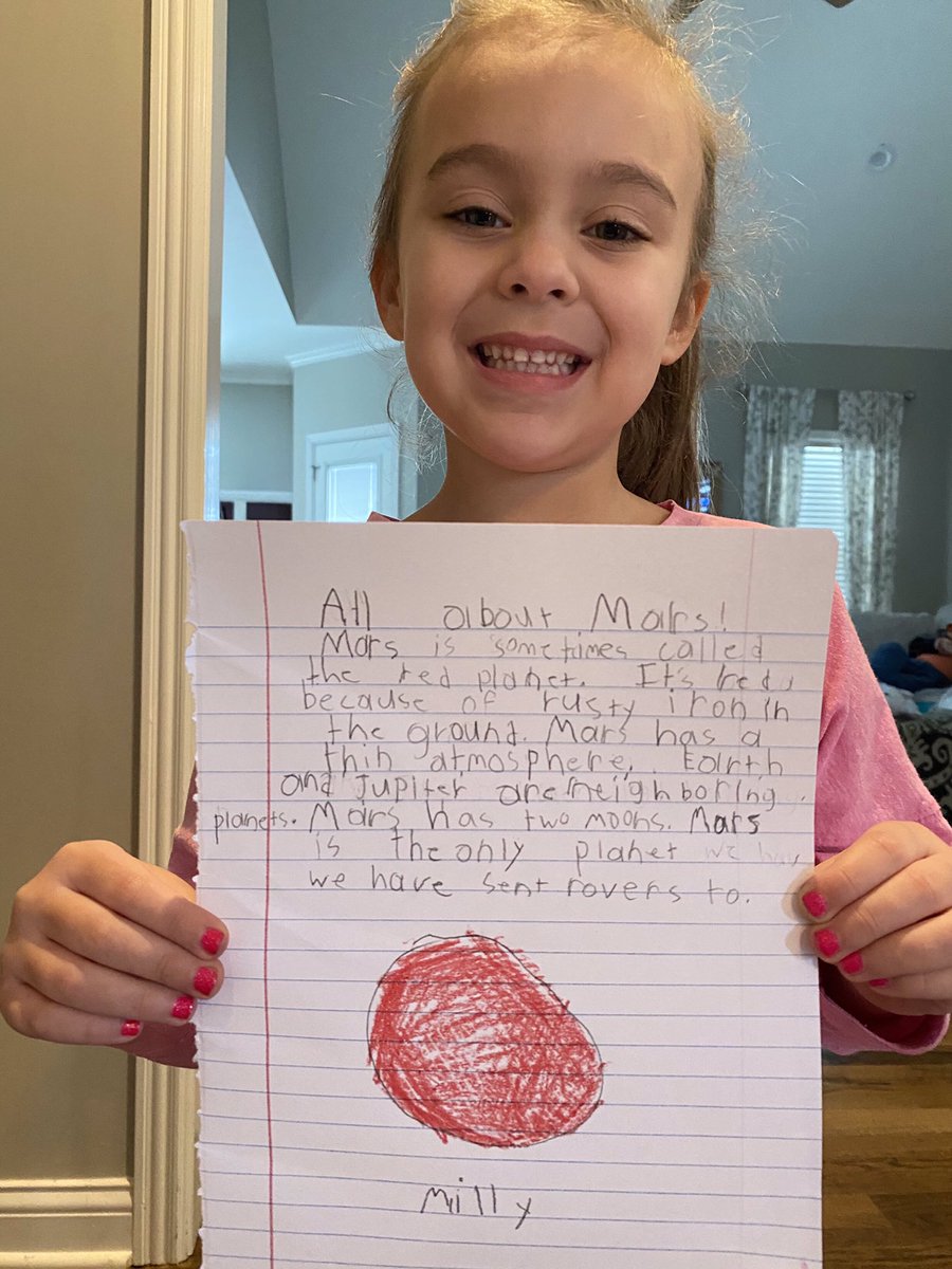 MandaWhiteCasey's tweet photo. This Rocket’s excitement for the Mars rover landing is OUT OF THIS WORLD!👩‍🚀🚀@JresRockets #CountdownToMars https://t.co/Tu26f7YFAb