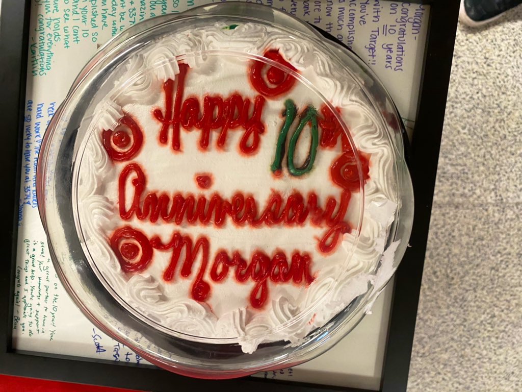 Congratulation on TEN years with Target!!🎯 <a href="/MorganRaderTGT/">Morgan Rader</a> you are an amazing leaders and we are so lucky to have you here at 3374!🥳👏🏽 #worksomewhereyoulove #T3374