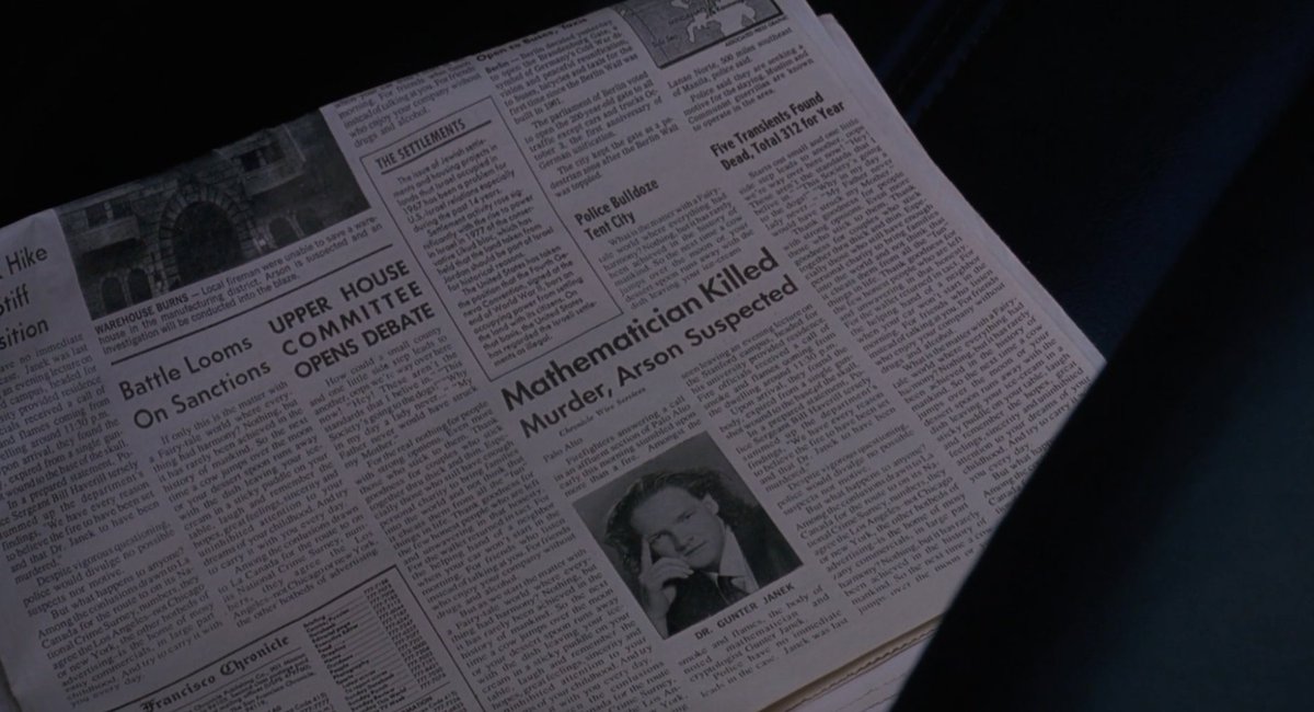 The San Francisco Chronicle front page (below the fold) from "Sneakers".  @peterhartlaub