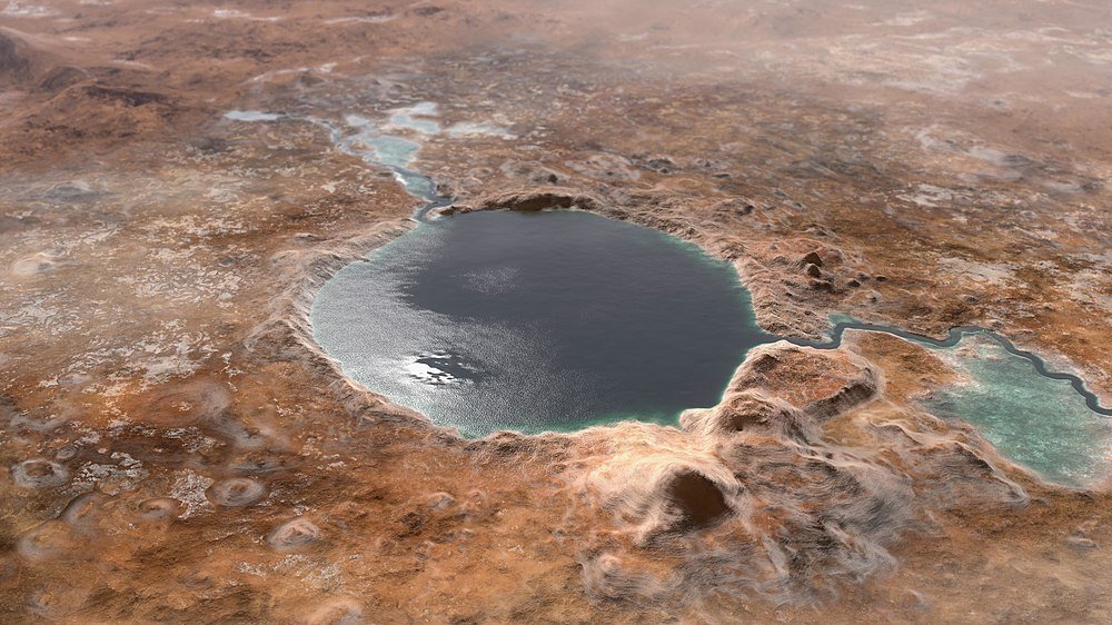 Why is Jezero Crater so special? Jezero is a paleolake (ancient lake). If Mars had the environment to harbor life, we could possibly see evidence of this at the base of its inflow (where the water flows into the lake). Source: JPL
