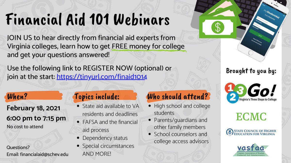 VAGovernor73's tweet photo. .@FAFSA completion rates are down across the country, and priority deadlines for many Virginia institutions are fast approaching. @123GoVirginia will host a webinar tonight to help students successfully complete their FAFSA forms.

Register here: https://t.co/sXh02CnqXz https://t.co/YS0up0Rxc1